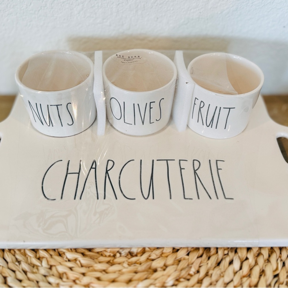 Rae Dunn Charcuterie Set with Labeled Cups - Brand New in Packaging